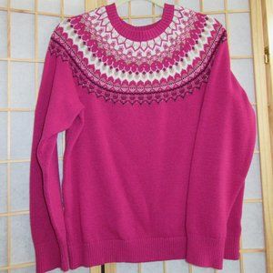 Croft & Barrow Magenta Fair Isle Sweater